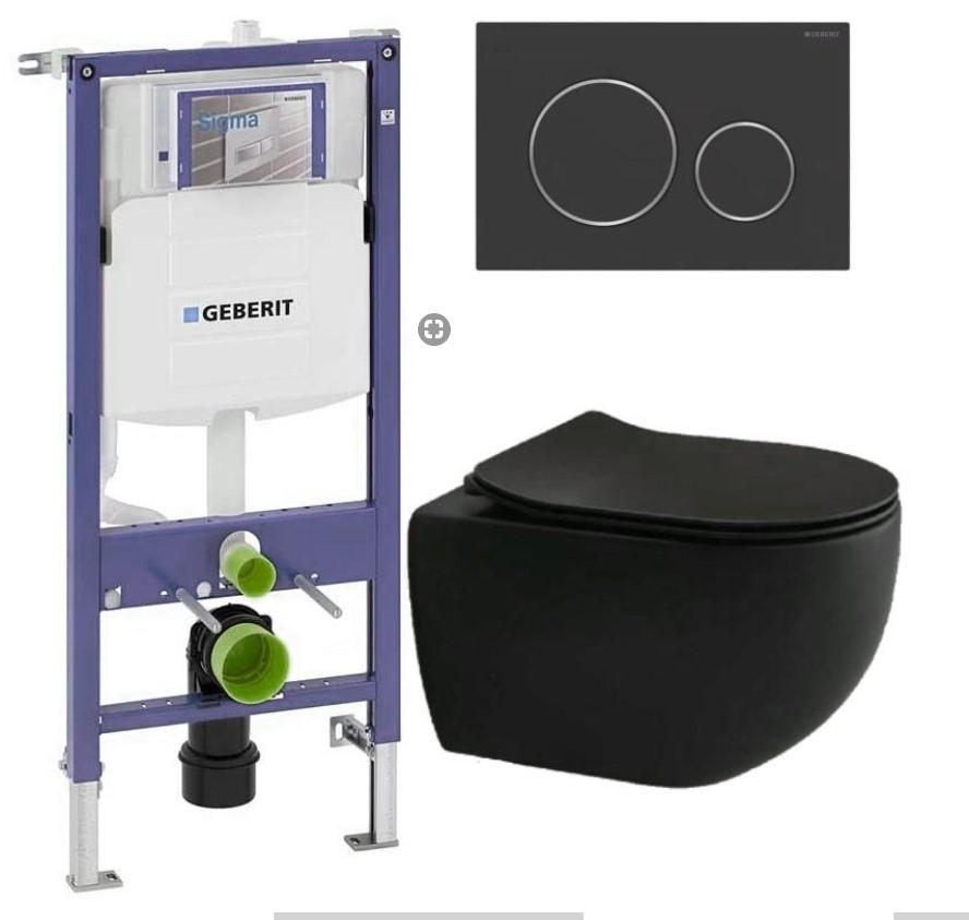 Geberit Svart Matt Toalettpakke Komplett Tempe VVS